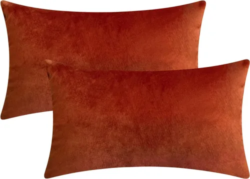 Miniatura 30 de Juego de 2 fundas de almohada de terciopelo para sofá y cama, 18 x 18 pulgadas, color malva