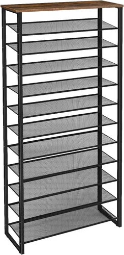 Miniatura 11 de HOOBRO - Zapatero de 10 niveles, organizador de almacenamiento de zapatos de 23.6" L, estante de zapatos de gran capacidad para entrada de puerta