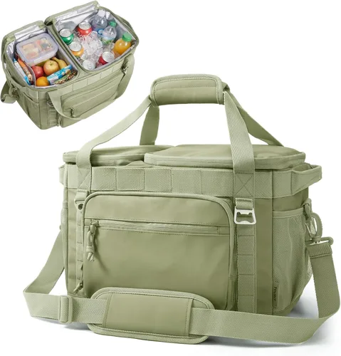 Miniatura 18 de TOURIT Lonchera térmica con lados blandos 48/60 latas gran bolsa de almuerzo plegable, caja de hielo, 8.4/10.6 galones enfriadores sin fugas y Negro