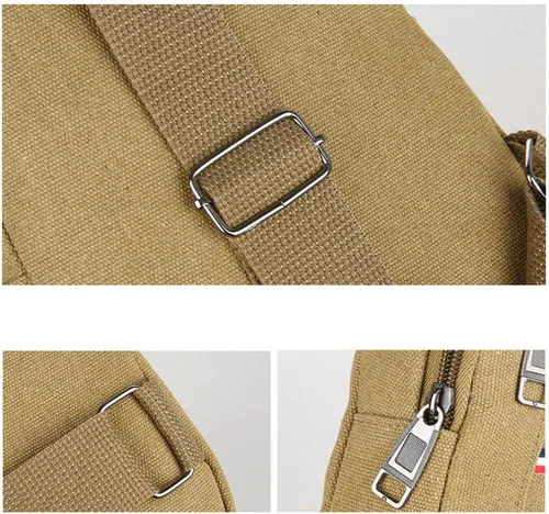 Miniatura 5 de Men Canvas Sling Crossbody Bag Smart Pratical Large Capacity Day Pack for Hiking Camping
