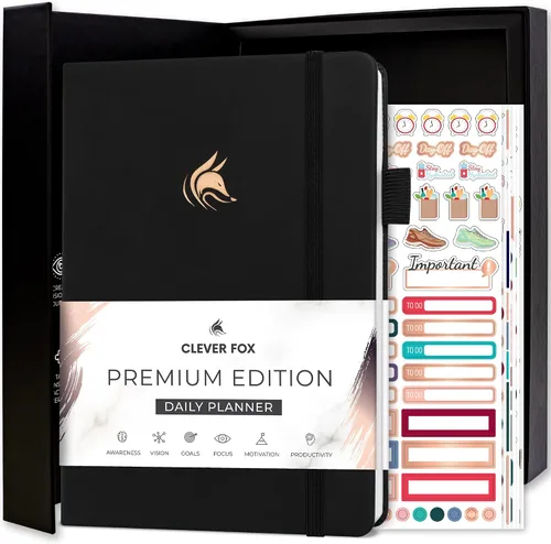 Miniatura 7 de Clever Fox Agenda Diaria, edición superior. - Planificador diario de lujo con horario por hora, organizador personal, diario de productividad