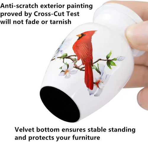 Miniatura 4 de Red Cardinal Bird - Urna de recuerdo pequeña para cenizas humanas o cenizas de mascotas, mini urna de cremación de aluminio para cenizas - Soporte