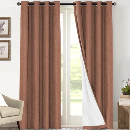 Miniatura 66 de Primitive - Cortinas opacas 100 % de lino texturizado natural para dormitorio, sala de estar, cortinas para ahorra energía, tela de arpillera