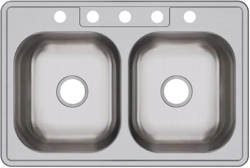 Miniatura 13 de Elkay DSE233194 Dayton Equal - Fregadero de acero inoxidable con doble tazón, 33 x 19