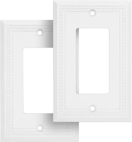Miniatura 29 de Henne Bery Sunken Pearls - Placa de interruptor/placa de pared y cubierta de salida (decorador individual, 2 unidades, negro mate)