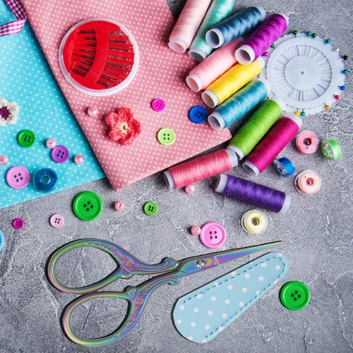 Miniatura 6 de Tijeras de bordado bonitas de 3.6 pulgadas para manualidades, costura, roscado, tijeras de costura con cubierta de tijera de cuero para coser