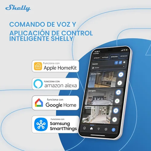 Miniatura 7 de Shelly 1 Gen4 Interruptor de relé inteligente Wi-Fi, Zigbee y Matter con contactos secos, 1 canal 16A Automatización del hogar Compatible