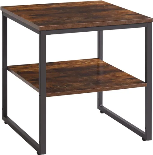 Miniatura 12 de Aibiju Mesa auxiliar grande para sala de estar, soporte de mesa pequeño de 20 pulgadas, mesa de impresora con estante ajustable, mesa de café Blanco