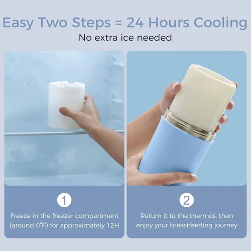 Miniatura 5 de Momcozy Enfriador portátil de leche materna de 22 onzas para exteriores, salvavidas con enfriamiento total de 360° durante 24 horas, enfriador