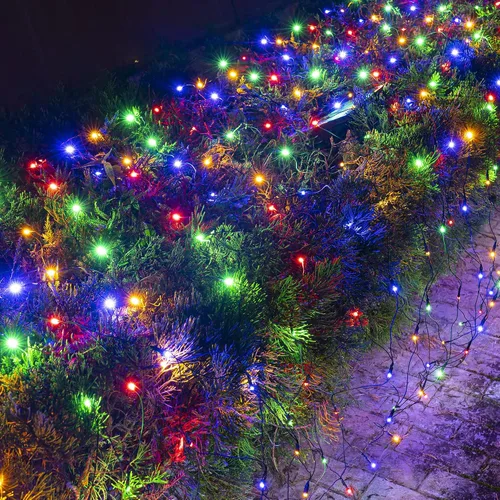Miniatura 9 de Dazzle Bright 200 luces LED de red del Día de San Patricio, 9.8 pies x 6.6 pies, luces de malla conectables de alambre transparente con 8 modos