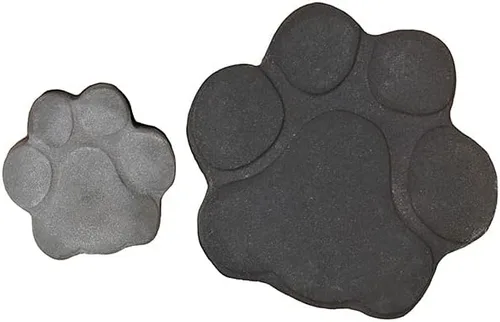 Miniatura 2 de AUTUMN USA - Juego de 2 moldes de piedra escalonada con estampado de patas de perro y gato para decoración de jardín antideslizante