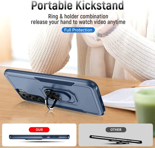 Miniatura 8 de Funda compatible con Samsung Galaxy S22 con protector de pantalla (no para S22+), resistente a prueba de golpes, funda de teléfono de cuerpo