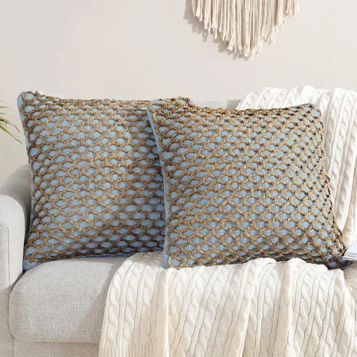 Miniatura 19 de Boho Living Jada Cojín Decorativo, Incluye Acento, Diseño Tejido Premium, Decoración de Sala de Estar, (1) Funda de Cojín de 20" x 20" con Relleno
