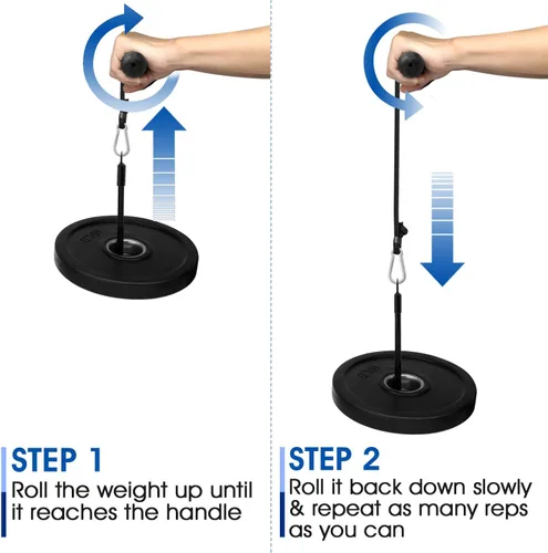 Miniatura 6 de Yes4All Wrist and Forearm Blaster, Build Massive Grip Strength & Muscles with Steel Wrist Roller & Forearm Roller, Heavy Duty Arm Blaster Fits 1" &