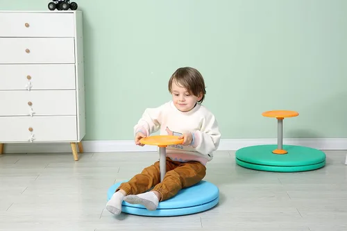 Miniatura 3 de Spinner-X - Juguete sensorial giratorio sentado para sentarse y girar, tamaño más grande y material duradero para niños a partir de 3 años (azul)