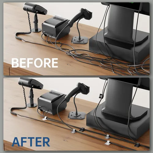 Miniatura 2 de NiHome 50 organizadores de cables, bridas autoadhesivas de gancho y bucle para gestión de cables, soportes de cables reutilizables para el hogar