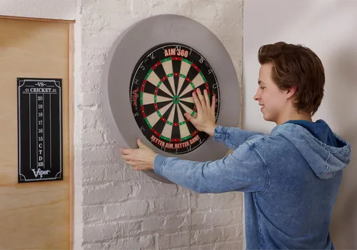Miniatura 2 de Viper by GLD Products Guardian Dartboard Surround Sisal/Bristle - Protector de pared de diana con punta de acero Gris