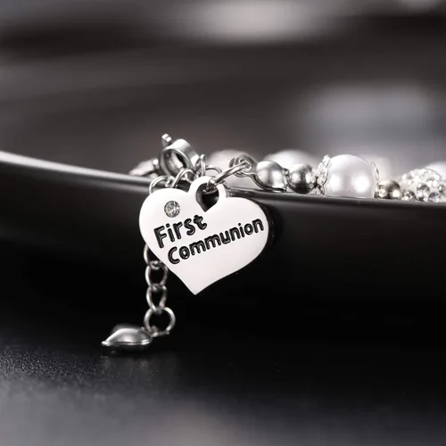 Miniatura 4 de Pulsera de primera comunión para niñas, regalo de bautismo, joyería hecha a mano para niñas, Metal