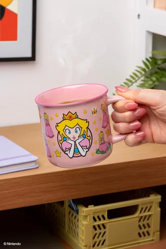 Miniatura 5 de Paladone Super Mario Princess - Taza de café de cerámica rosa con licencia oficial de Nintendo para bebidas calientes, regalo para jugadores