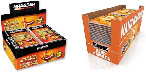 Grabber HotHands Calentadores corporales activados por aire de larga duración, 40 pares (más de 12 horas de calor, sin olor, despegar y pegar)