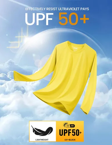 Miniatura 3 de MAGCOMSEN Camisas de manga larga para hombre, protección solar UPF 50+, camisetas atléticas para senderismo, correr, entrenamiento, protección