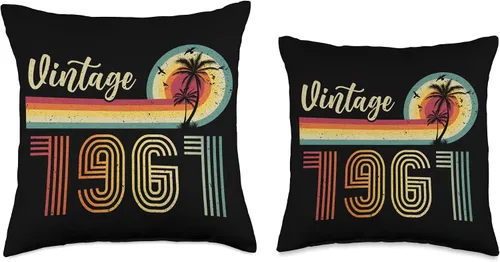 Miniatura 3 de Retro Vintage 1961 Limited Edition Birthday 1961 Men Woman Throw Pillow