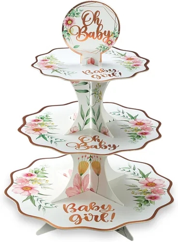 Miniatura 8 de Oh Baby - Soporte para cupcakes para baby shower, color verde salvia, para niños y niñas, baby shower, bienvenida, revelación de género, suministros