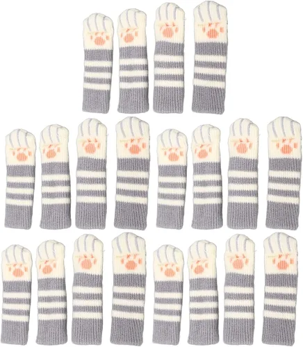 Paquete de 20 protectores de suelo de pata de gato, almohadillas antideslizantes para muebles para suelos de madera dura, fundas de punto grueso