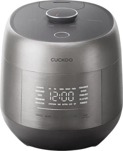 CUCKOO Olla arrocera de doble presión de 6 tazas sin cocer / 12 tazas cocidas con tecnología de calentamiento por inducción, sistema de presión
