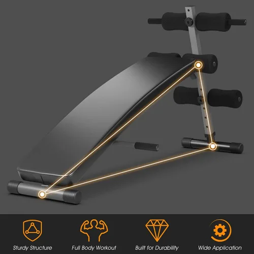 Miniatura 3 de GYMAX Banco de sentarse, banco inclinable ajustable de 440 libras para abdominales, banco inclinado de entrenamiento de utilidad para gimnasio
