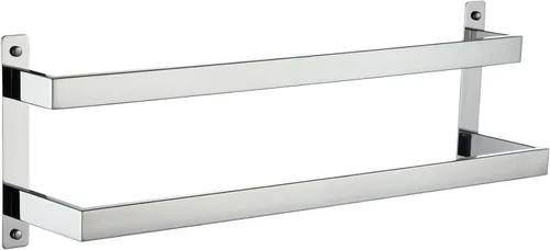 Miniatura 13 de KOKOSIRI Barras para Toallas de Baño de 2 Niveles Tipo Escalera Rieles para Toallas de 24 Pulgadas Soportes para Toallas Montados en Pared Estantes