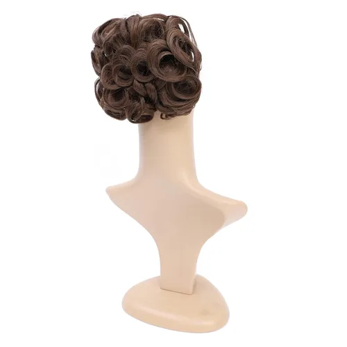 Miniatura 4 de SWACC Extensión de moño corto rizado desordenado, fácil de estirar, peines para el cabello, extensión de cola de caballo con clip, coletero, Marrón