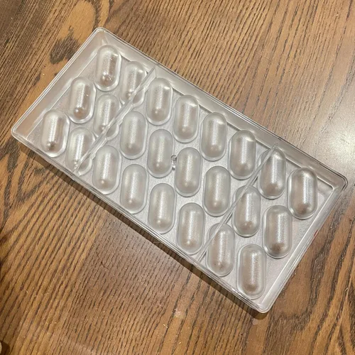 Miniatura 6 de 24 tazas de 1.6 pulgadas forma de cápsula grande ovalada molde de chocolate de policarbonato bonbon chocolate DIY molde de trufa dulce bandeja