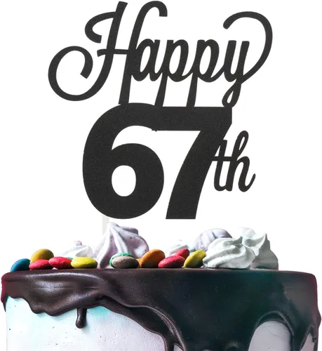 Miniatura 89 de LINGTEER - Decoración para pastel con texto "Happy Birthday 100", color negro