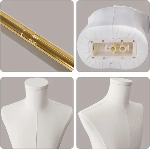 Miniatura 5 de Maniquí Masculino Ajustable con Soporte de Metal Dorado para Exhibición de Ropa en Escaparate