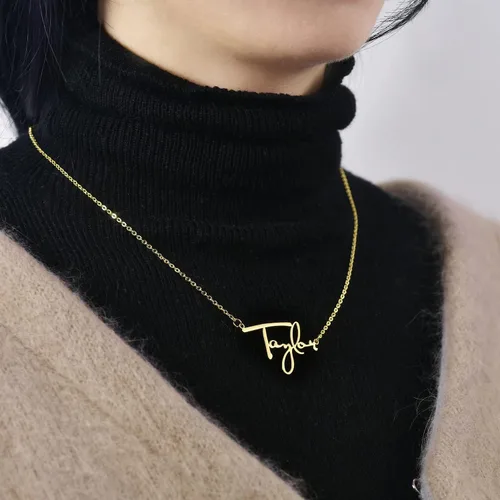 Miniatura 3 de LUCA SMITH Collar de letra para mujer, dije de letra dorada, 5