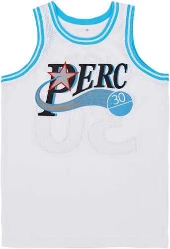 Miniatura 5 de PERC30 Camiseta de baloncesto de la película Perc O'Cet #30 para hombre con costuras S-XXXL