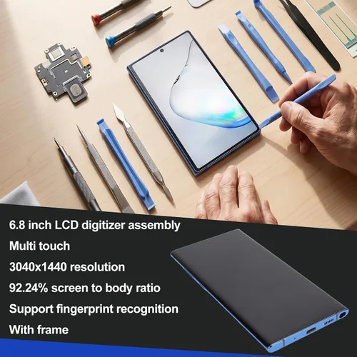Miniatura 2 de Reemplazo de pantalla de teléfono para Galaxy Note 10 Plus, pantalla AMOLED de 6.8 pulgadas con soporte de huellas dactilares, ensamblaje