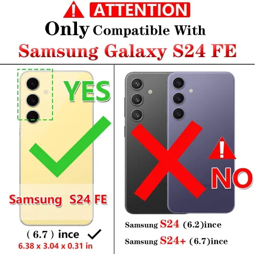 Miniatura 2 de Funda para Samsung Galaxy S24 FE: con protector de pantalla, fundas protectoras de grado militar con soporte de anillo de dedo para Samsung S24 FE