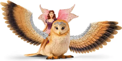 Miniatura 8 de schleich Bayala - Figura de hada en vuelo con búho glamoroso, juguete de hadas y pájaro mágico con alas móviles, juego de juguetes de fantasía