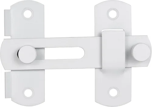 Miniatura 5 de INIRET Paquete de 2 pestillos para puerta de granero, de acero inoxidable blanco mate, cerraduras de puerta abatibles, cerraduras de puerta Blanco