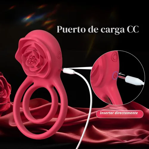Miniatura 5 de Anillo vibrador para el pene con estimulador de clítoris rosa, vibrador de placer para parejas, juguetes sexuales para adultos para hombres