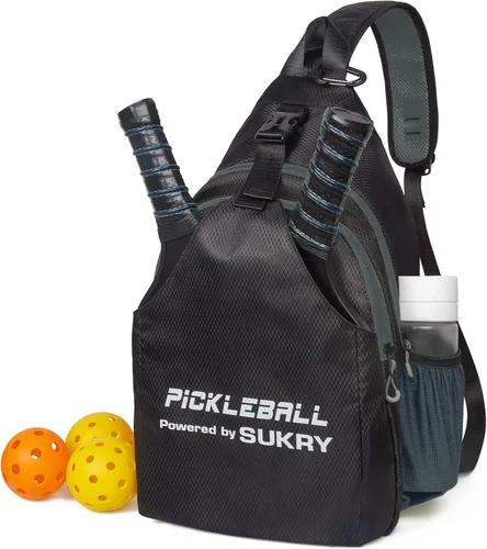 SUKRY Mochila ligera para pickleball para hombres y mujeres con múltiples bolsillos, mochila cruzada para gimnasio y viaje, accesorios para