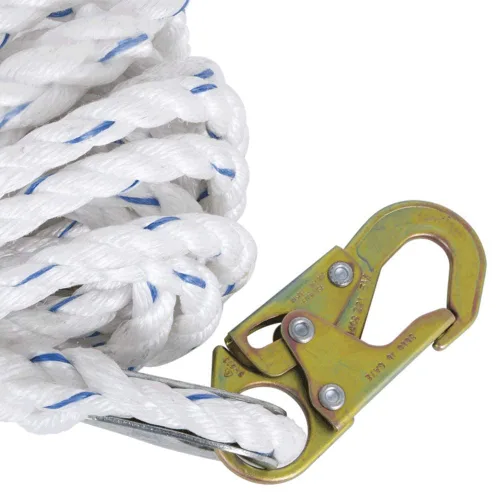 Miniatura 9 de Peakworks Línea de vida vertical estándar – Cuerda de poliacero de 5/8 pulgadas con gancho a presión – Industrial, construcción, techos, protección