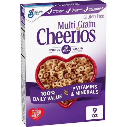 Cheerios multigrano, cereales para el desayuno saludables para el corazón, sin gluten, 9 onzas