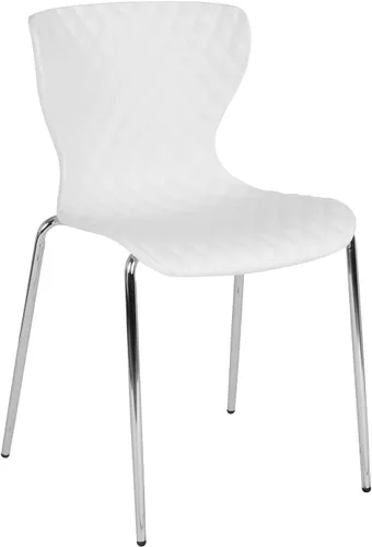 Miniatura 14 de Pemberly Row Silla de comedor de plástico moderna en negro y cromado