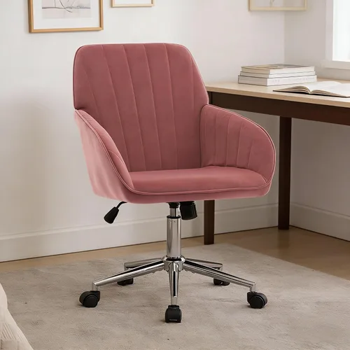 Miniatura 25 de Sillas de escritorio de oficina en casa, cómoda silla de computadora de terciopelo con asiento de respaldo, 300 libras de altura ajustable silla