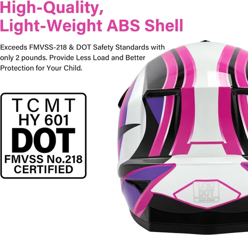 Miniatura 2 de TCMT Casco de motocross para jóvenes, certificado por DOT, casco de motocross ATV de cara completa para niños con gafas, guantes y bolsa para casco