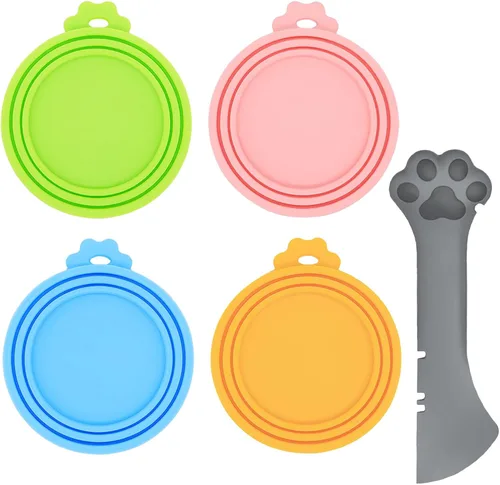 Miniatura 6 de Tapas de silicona para latas de comida para perros y gatos, tamaño universal, sin BPA, (mezcla de colores 3)