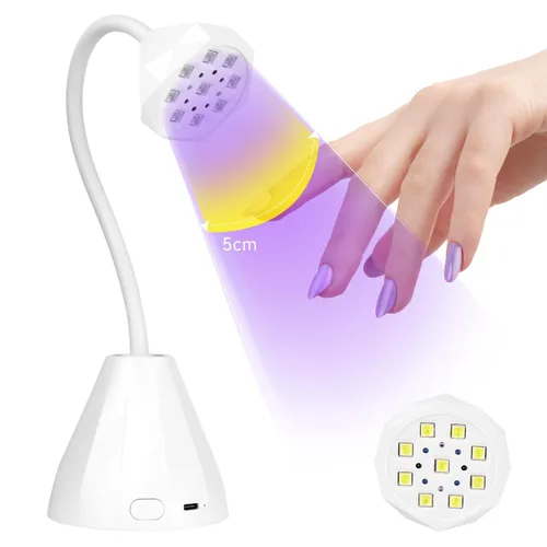 Miniatura 11 de SAVILAND Lámpara LED UV para uñas: Mini luz UV de 36 W para uñas de gel con soporte para cepillo de uñas, lámpara de uñas de gel y luz de curación
